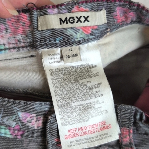 mexx floral print gray straight leg denim jeans 24-30 months baby toddler girls - Picture 5 of 9
